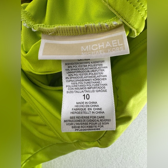 NWT MICHAEL Michae Kors Limeade Key Hole One Piece Swimsuit Woman’s Size 10 - Picture 5 of 6